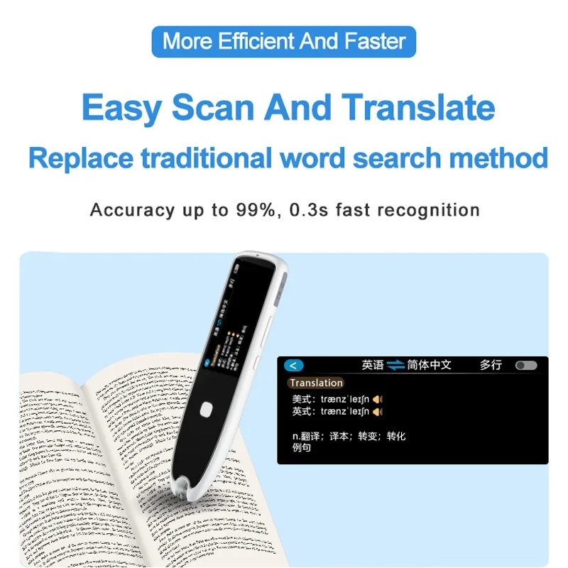 MD03 Portable Pen Scanner 134 Languages Translation Pen Scanner Instant Text Scanning Reading Voice Scan Translator Device