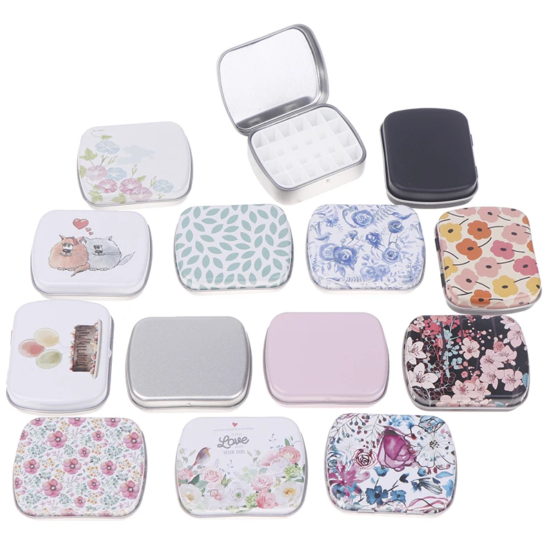 Portable Empty Watercolor Tin Box 24 Grids Mini Watercolor Paint Palette Travel Painting Paint Tray Art Supplies paint tray color palette watercolor palette