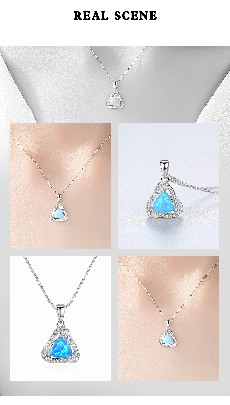 Collana con ciondolo in argento con opale di fuoco grande creativo di alta qualità per le donne da sposa di lusso_voghion.com