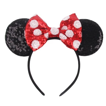 여성용 클래식 마우스 귀 머리띠, 축제 파티 공주 머리띠, 어린이 스팽글 활, 귀여운 헤어 액세서리, 신제품