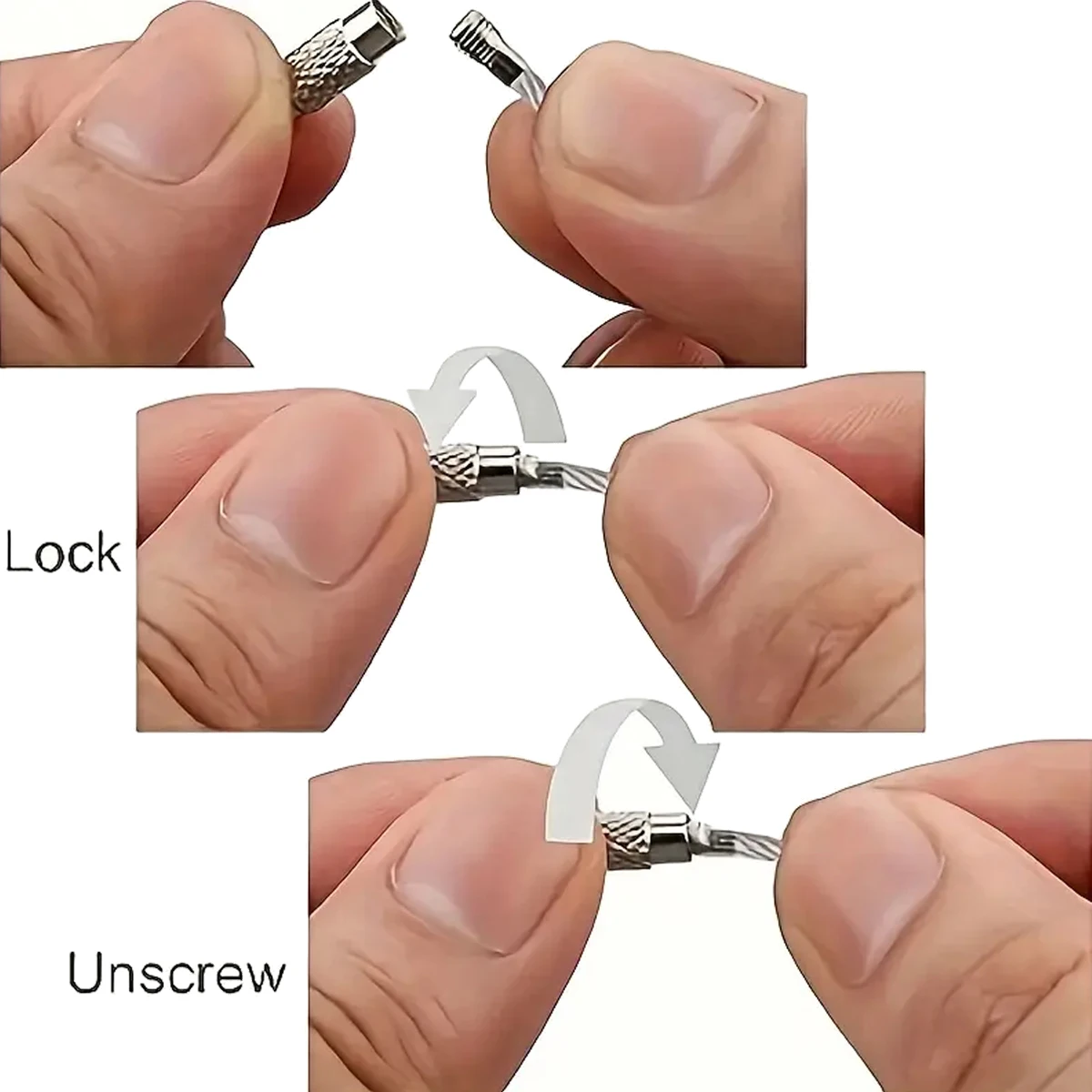 25-Piece Stainless Steel Coated Wire Keychain Set