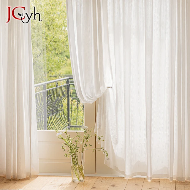 Cortinas opacas blancas modernas para sala de estar, cortina larga para  dormitorio de niñas, ventana, Cortinas de boda, decoración de habitaciones  - AliExpress