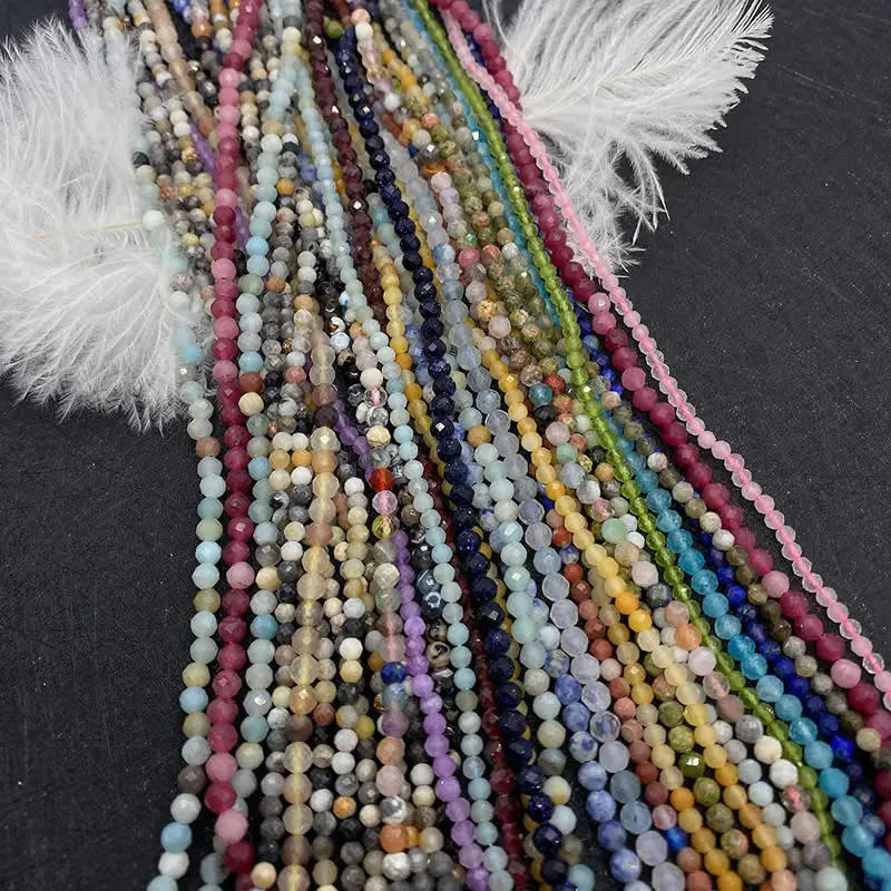Großhandel 2/3/4 MM Natürliche Amethyst Tigerauge Granat Mini Lose Perlen DIY männer und frauen Mode Armband Halskette Schmuck