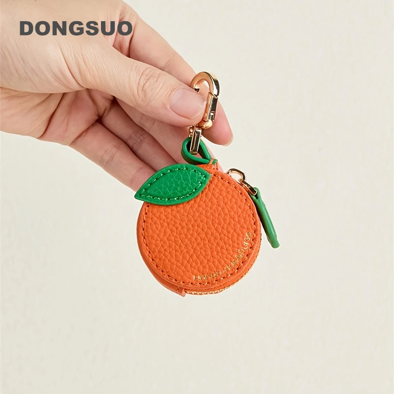 Orange Fruit Charm coin purse cute key chain mini pouch Wallet