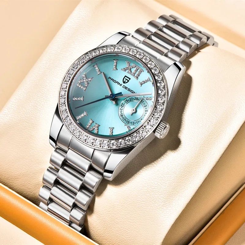 2023 New Generous and Clean PAGANI DESIGN Exquisite Women's Diamond Quartz Watches Sapphire Glass Elegant Simple Women's Watches 2