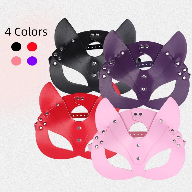 Sexy Exotic Accessorie PU Leather Fox Mask for Women Prom Dress Up Halloween Nightclub Party Cosplay Games Costumes Animal Masks