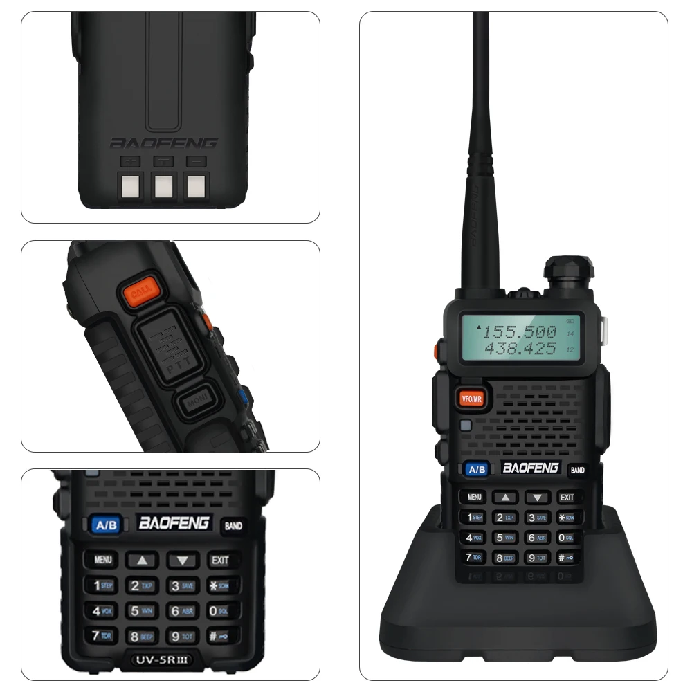 Walkie Takie Baofeng UV-5R 5W True High Power Ham Radio Long Range 10km FM Portable UV5R Dual Band Two Way Radio Comunicador 4