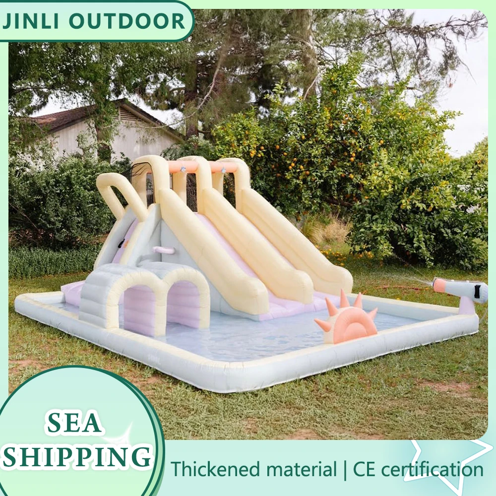 Inflatable Bounce House with Slide Pool Children Playhouse Inflatable Castle with Blower for summer Party Outdoor Birthday