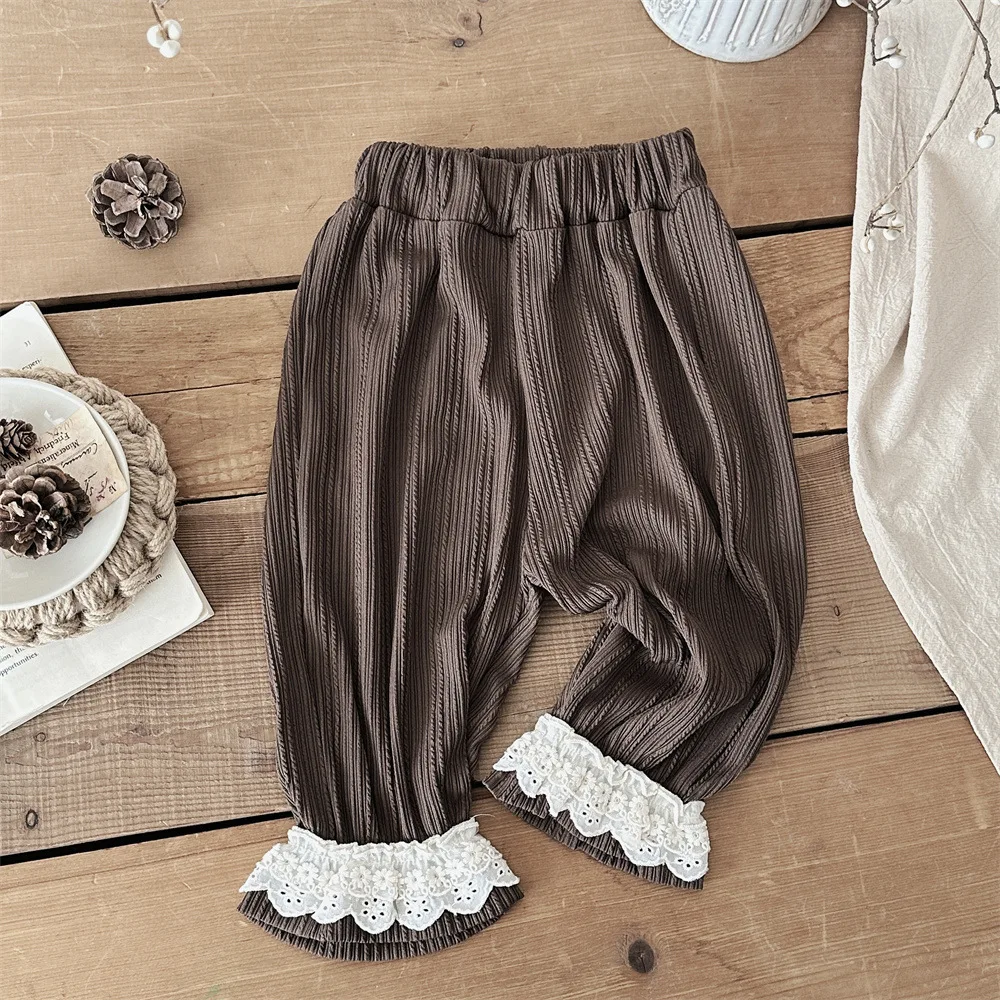 2025 Spring New 0-3 Years Baby Girl Edge Cover Vest Lotus Leaf Collar Base Shirt And Loose Pants 3pcs Suit Girls Clothes Set 5