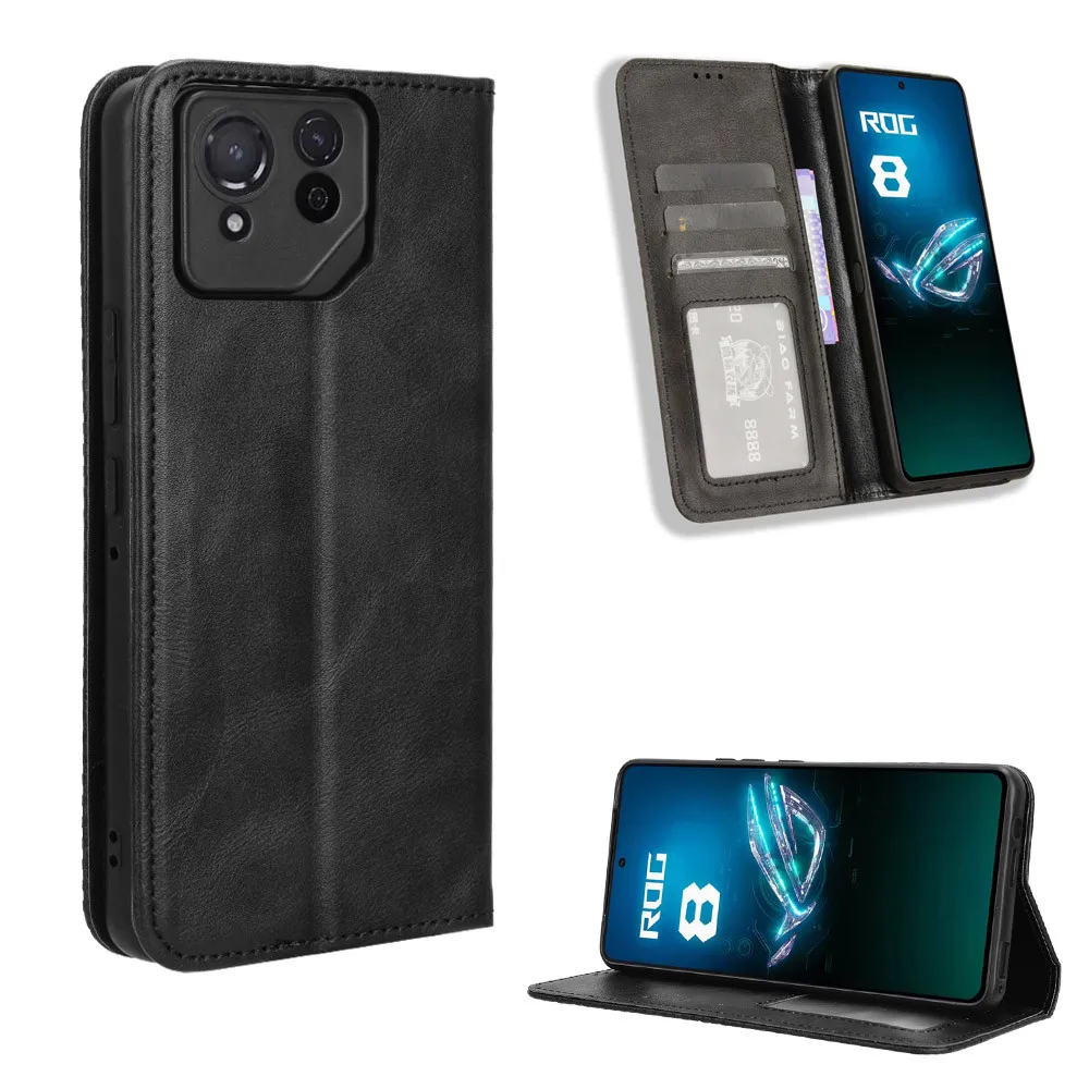 Per Asus Rog Phone 8 Luxury Flip Custodia Ad Adsorbimento Magnetico In Pelle Pu Per Asus Rog Phone 8 Pro Rog8 Phone Bag