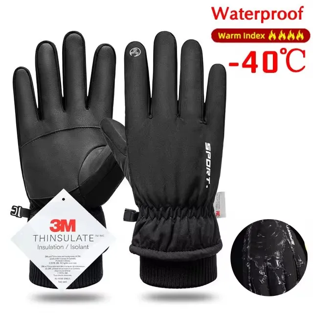 Men's Winter Waterproof Touchscreen Fleece Gloves - Warm, Non-Slip Outdoor Sports Gear