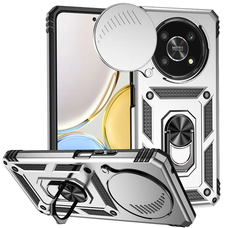 Shockproof Armor Ring Phone Case with Lens Protection for Honor Magic4 Lite 5G and X9
