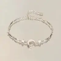 Steel Fun New Women Bracelet Shiny Pink Zircon Butterfly Cherry Blossom Hand Chain for Girls Friendship Gift Y2k Accessories - Image 2