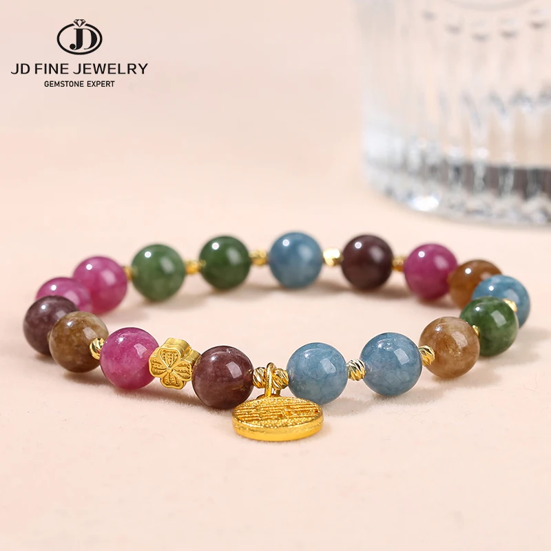 Jd Imitazione Tormalina Colore Calcedonio Lucky Brand Bracciali Con Ciondolo Donna Light Luxury Vintage Bangles Girl Friend Hand Gift