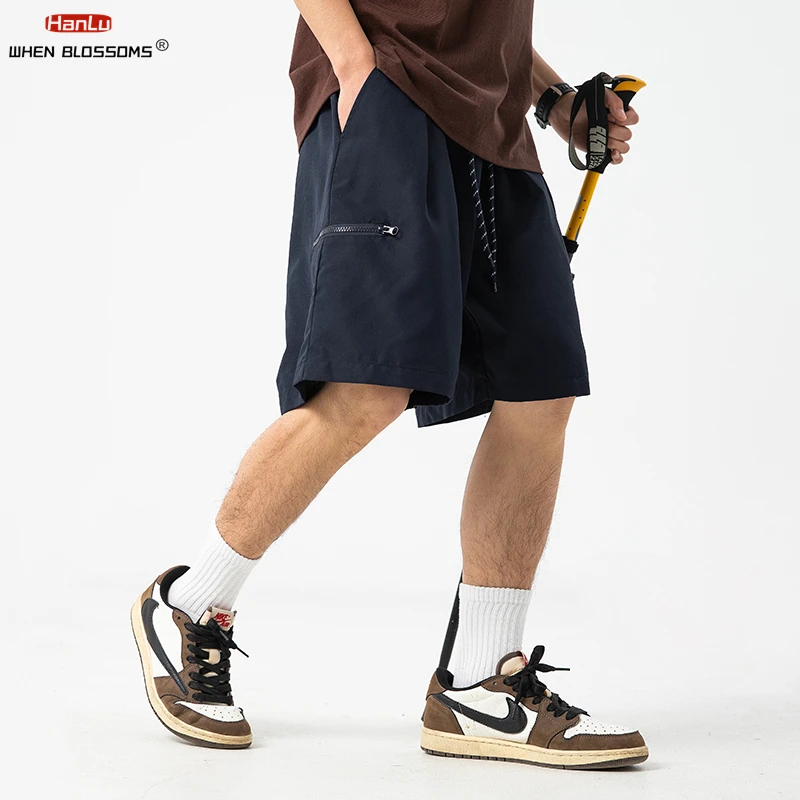 Outdoor Casual Fashion Loose Sports Jogging Shorts 2024 Summer New  Side Zipper Design Shorts Men's  Leisure Five Part Pants