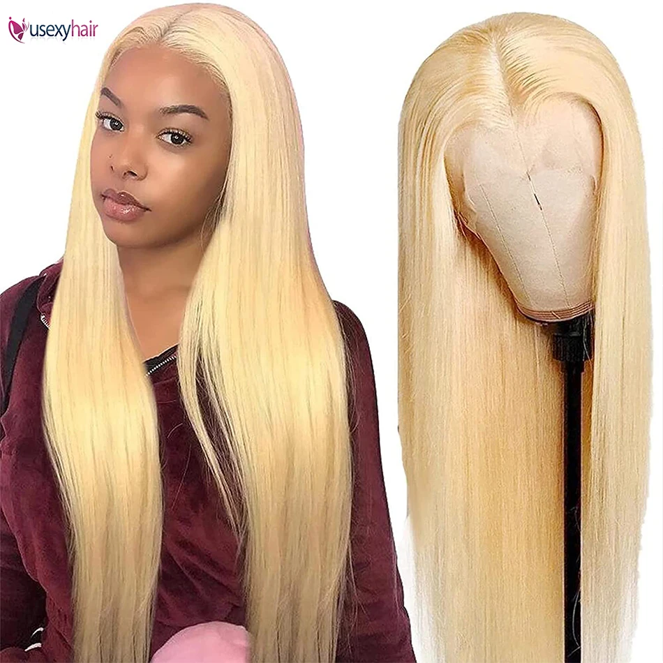 

Straight 13x4 Lace Front Wig Human Hair #613 Blonde Lace Frontal Wigs for Women Human Hair Preplucked HD Transparent Lace Wig