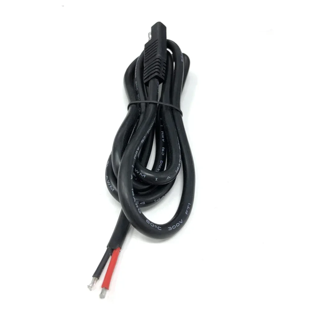 100cm SAE Connector DIY 2 Pin Lug Cable Battery Charger Quick Disconnect SAE Extension Cord 14AWG for Motorcycle / Car / Tractor