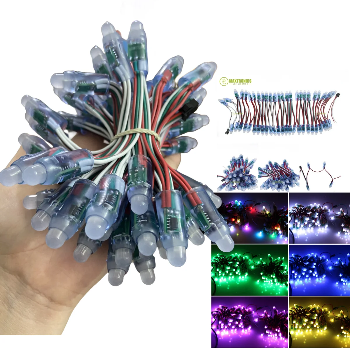 WS2811 Full Color Pixel LED Module 500-1000pcs 5V 12mm Input IP68 Waterproof RGB Digital Light Or Kit,led modules,led module,led light