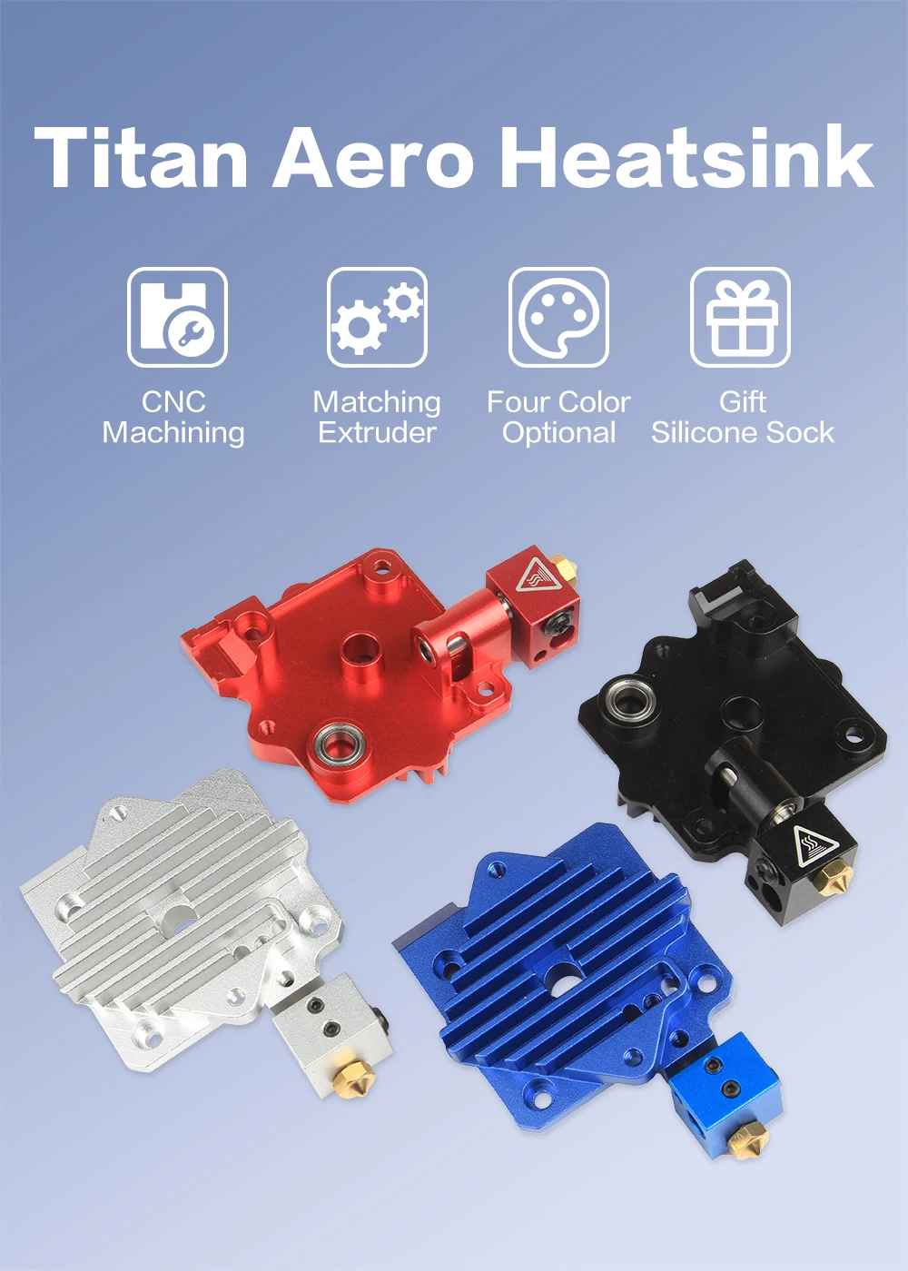 Alumínio, V6 Titan Extrusora, Curto Alcance Hotend,