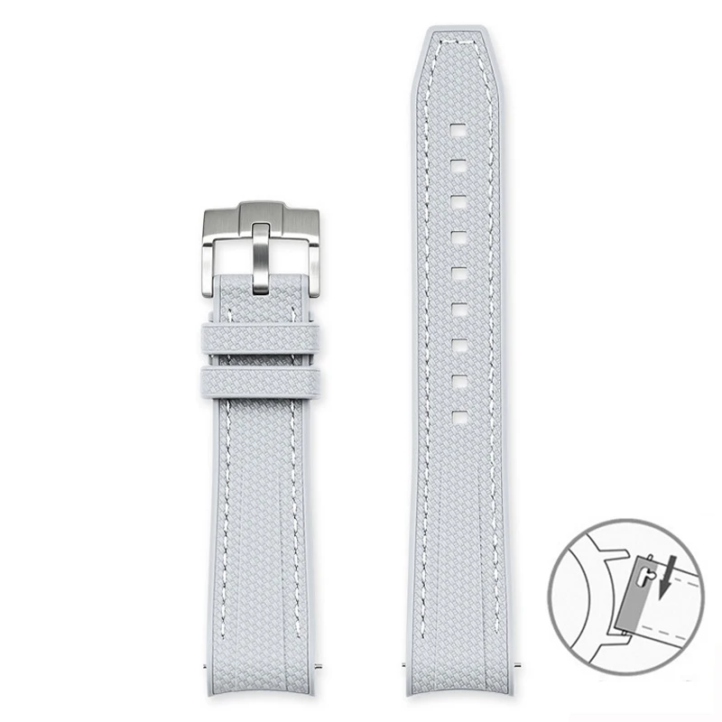Sport Waterproof Liquid Silicone Watch Strap, Quick Release 20mm Band