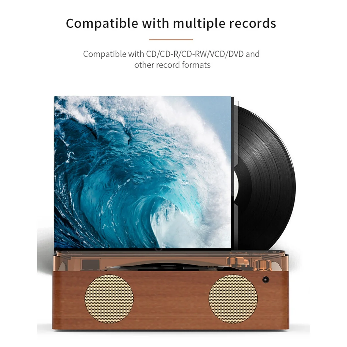 Retro CD Player Bluetooth 5.0 Rechargeable Built-in Speaker Portable Music Player USB HiFi with Infrared Remote