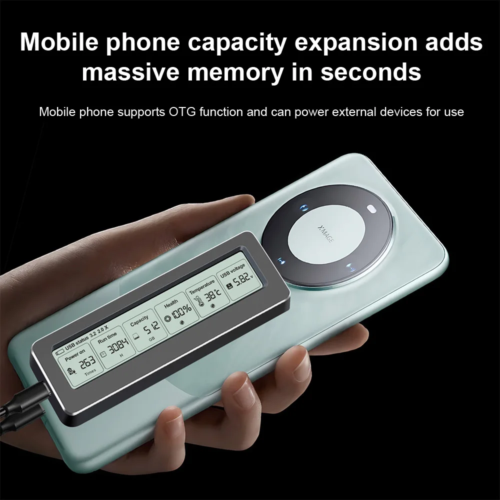 스마트 디지털 디스플레이 M.2 하드 디스크 박스 2280 NVME PCI-E 고속 USB C 3.2 메탈 방열 솔리드 모바일 하드 디스크 박스