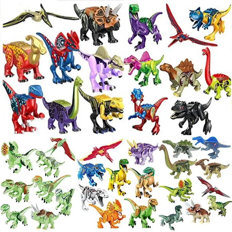Dinosaur Building Blocks Jurassic World Tyrannosaurus Rex Velociraptor Tyrannosaurus animal toys children's gift