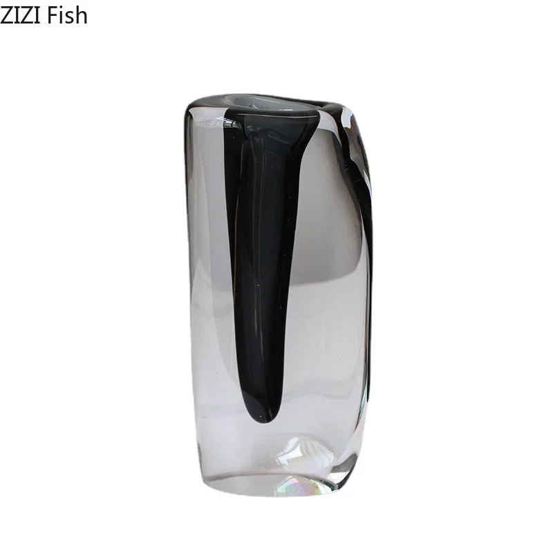Ink Painting Transparent Glass Vase Hydroponics Floral Vases Desk Decoration Artificial Flowers Decorative Flower Arrangement 6