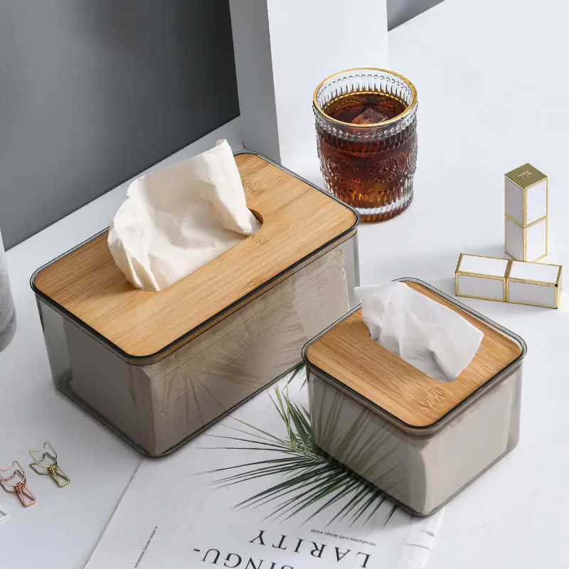 Wooden Tissue Box Table Napkin Holders Bamboo Tissue Paper