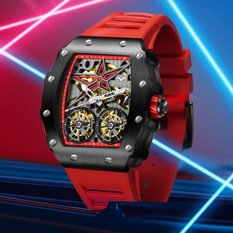 Mechanical Watch New Full Automatic Men ONOLA Brand Fashion Hollow Luxury Waterproof Clock