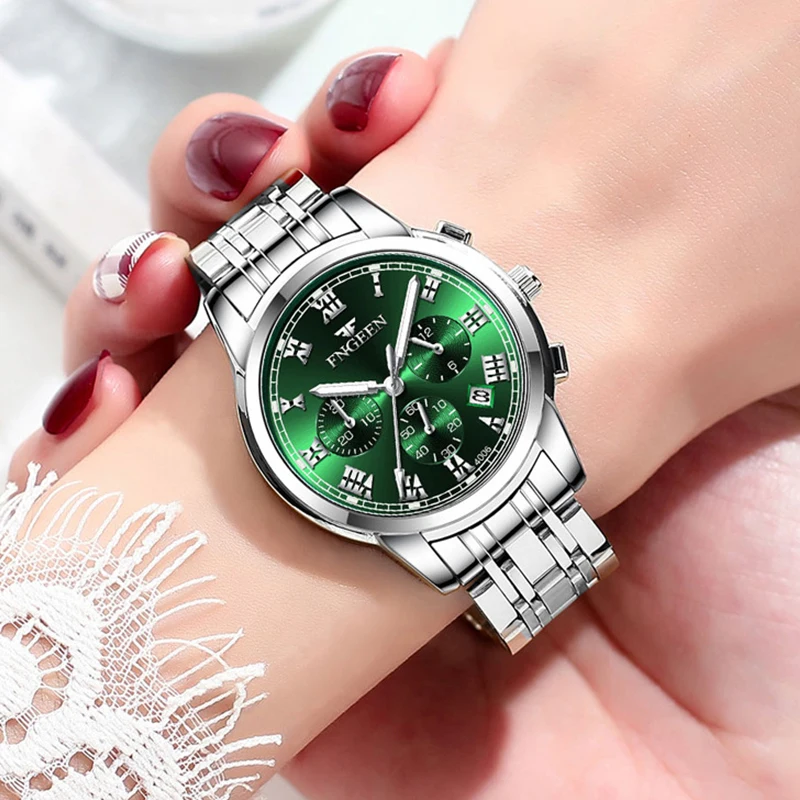 FNGEEN Luxury Quartz Watch Women Elegant Stainless Steel Watch Luminous Waterproof Date Wristwatch Ladies Dress Watch  Ms4006 5