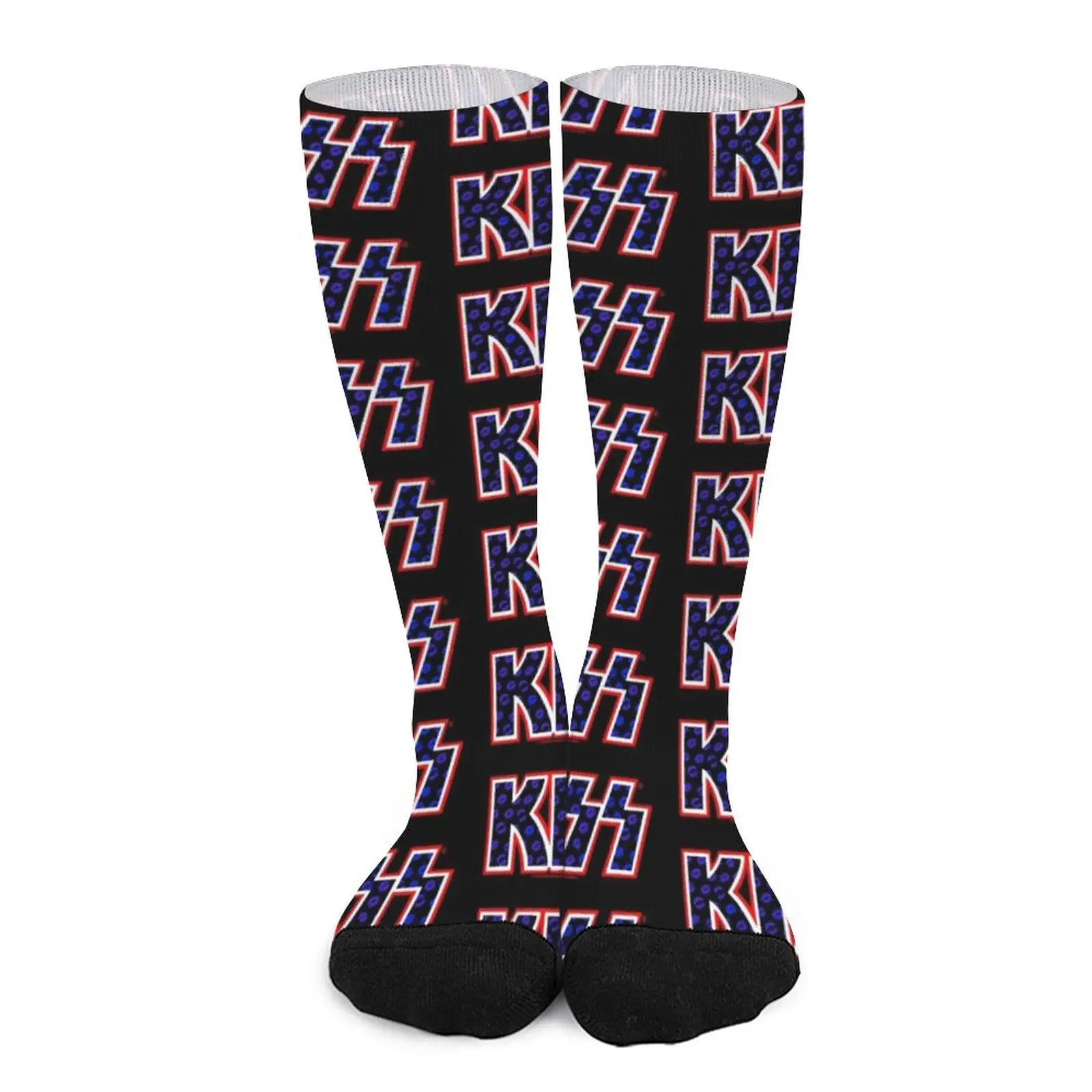 

Kiss Band Socks Autumn Blue Lips Logo Stockings Funny Ladies Breathable Socks Pattern Climbing Anti-Slip Socks