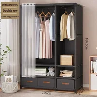 Armoire de Rangement en Tissu pour Chambre à Coucher, Simple et Grande Capacité, Robuste et Durable, Anti-Poussière, Organisateur de Rangement 3