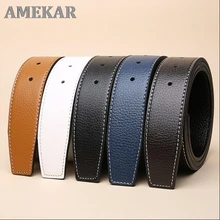 

new Luxury Brand Belts for Men High Quality Pin Buckle Male Strap Genuine Leather Waistband Ceinture men's No Buckle 3.6cm belt