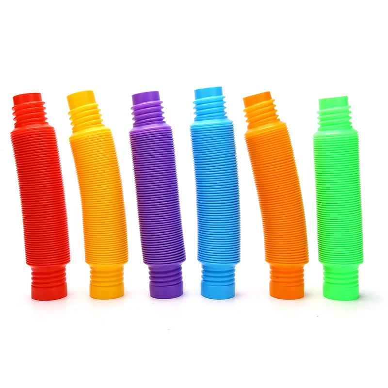 

1PC Bouncing Tube ​Sensory Toy Stress Relieve Toys Kid Autism Anti Stress Color Telescopic PlasticTube Decompression Vent Toys