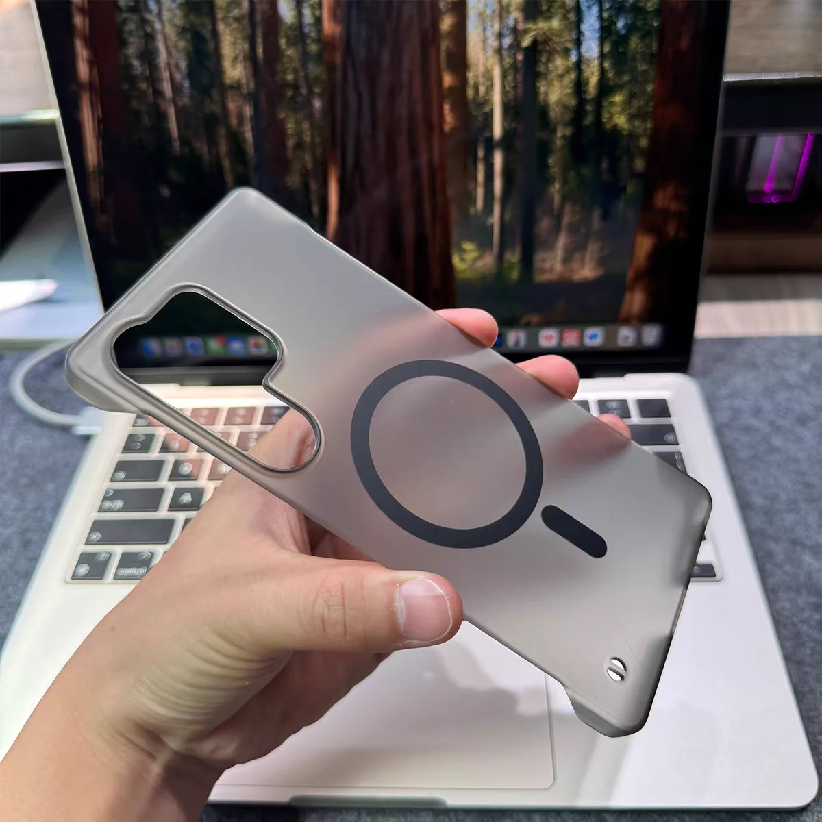 Slim Frosted Frameless Magnetic Case with Magsafe Wireless Charging Compatibility