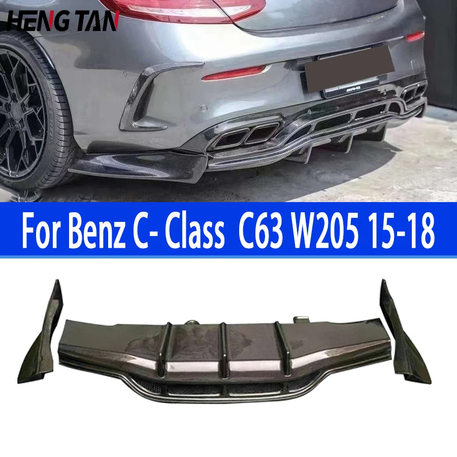 

Carbon Fiber Rear Lip Diffuser For Mercedes Benz C Class W205 C63 2015-2018 Two doors PSM Style Back Bumper Spoiler Separator