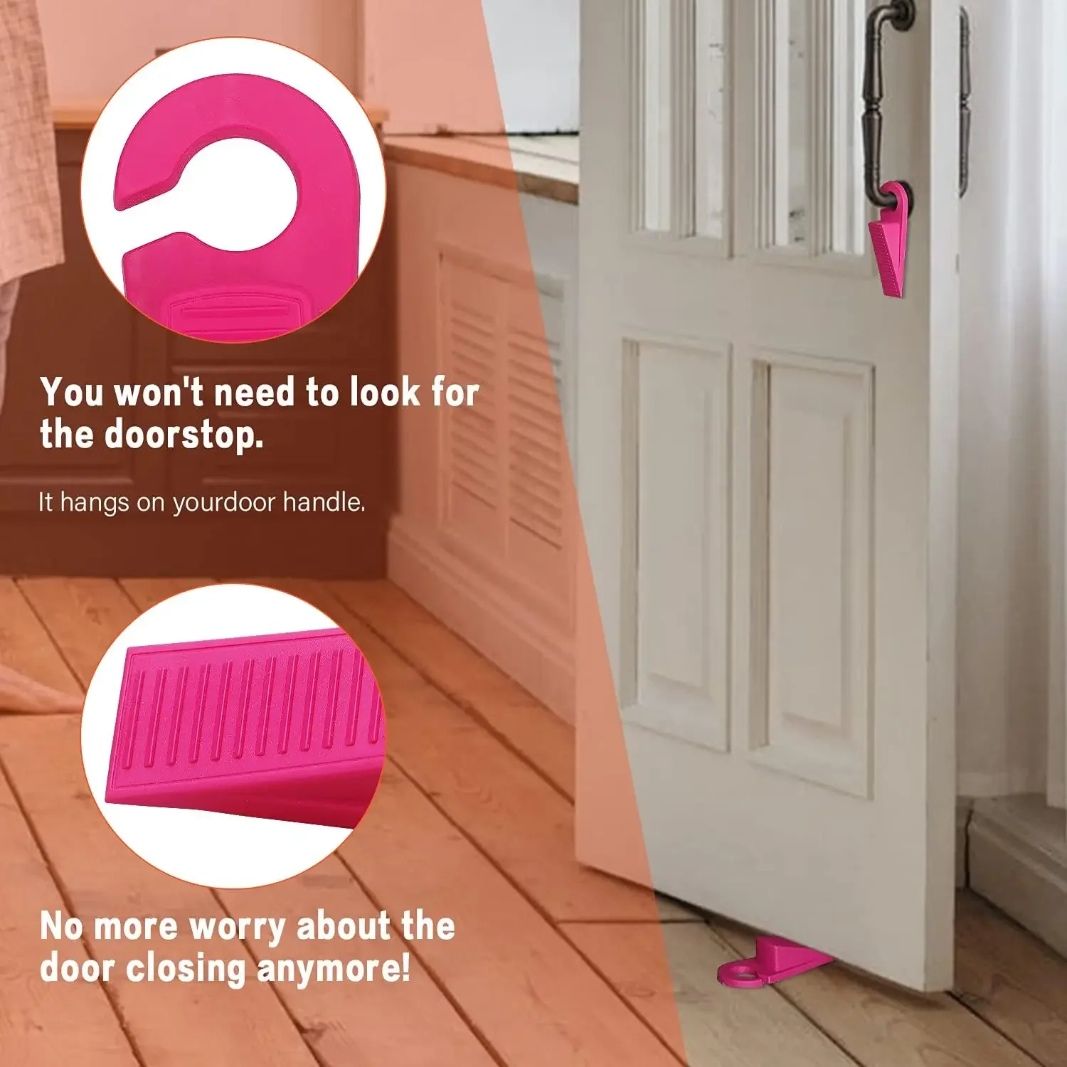 Door Stopper Hook Type Wedge Prevent Lock-Outs Door Chuck Stopper Gap Wall Protector for Home Bedroom Office Floor door stopper