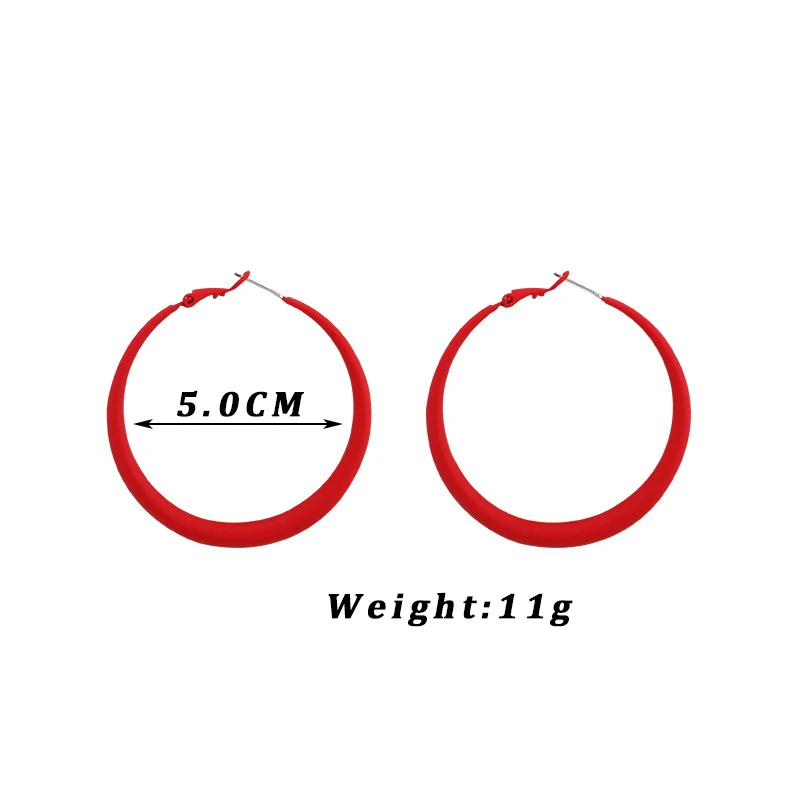 Trendy Runde Kreis Tropfen Ohrringe für Frauen Hochzeit Party Punk Hoop Schmuck Rot Blau Große Geometrie Baumeln Ohrringe – Detail 6