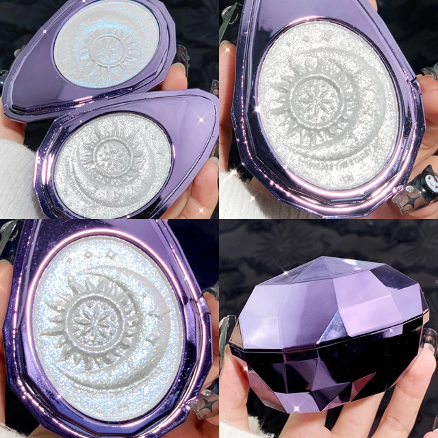 Luxury Purple Diamond Moonlight Highlight Powder Palette Shimmer Shiny  Highlighter Silky Touch Long-lasting Facial Illuminator - Bronzers &  Highlighters - AliExpress