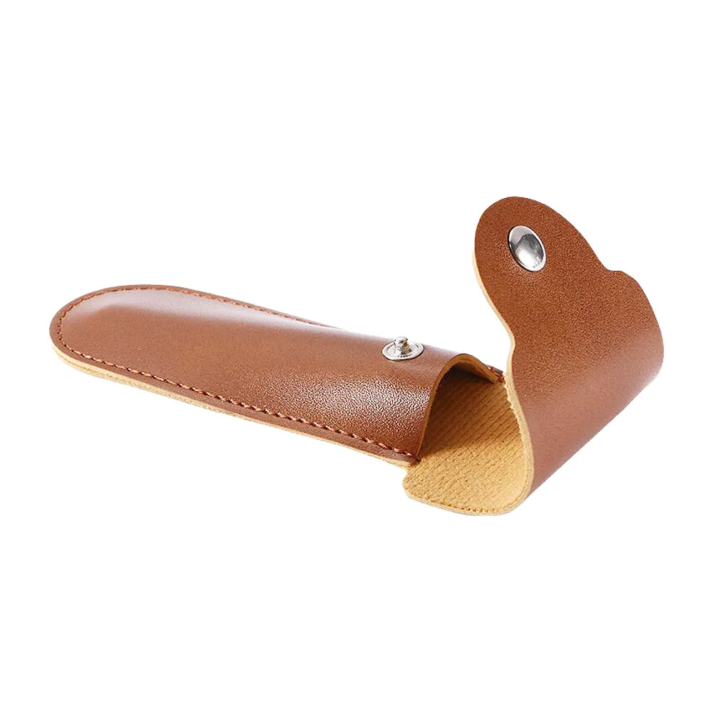 Manual Double Edge Safety Razor Protective Cover PU Leather Razor Case Travel  Portable Razor Holder Case 4