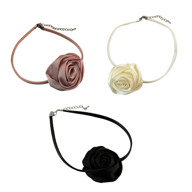 

Rose Necklace for Women Elegant Weave Knotted Bowknot Adjustable Chain Jewelry