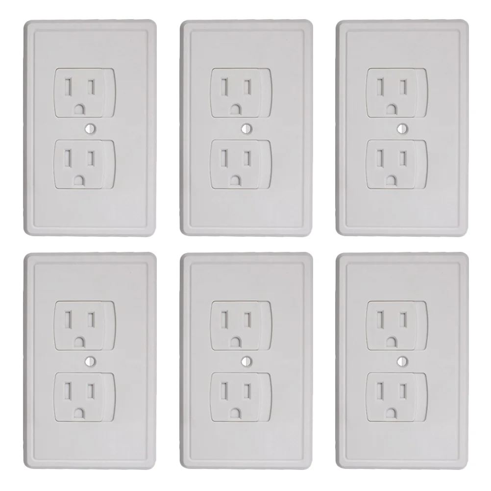 6 Pcs Anti-Electric Shock Socket Cover Wall Plug Covers Self-closing Automatic Power Supply Baby Safety Outlet Child