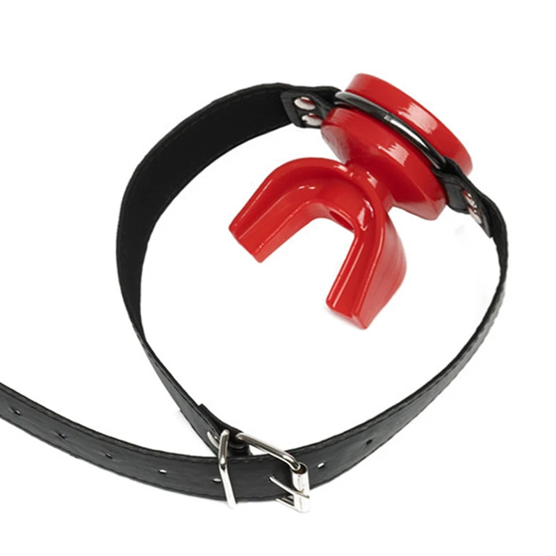 Sex Toys for Couples SM Bondage Open Mouth Gag Ring Oral Fixation Rubber Lips Adult Product Fetish Restraints Leather