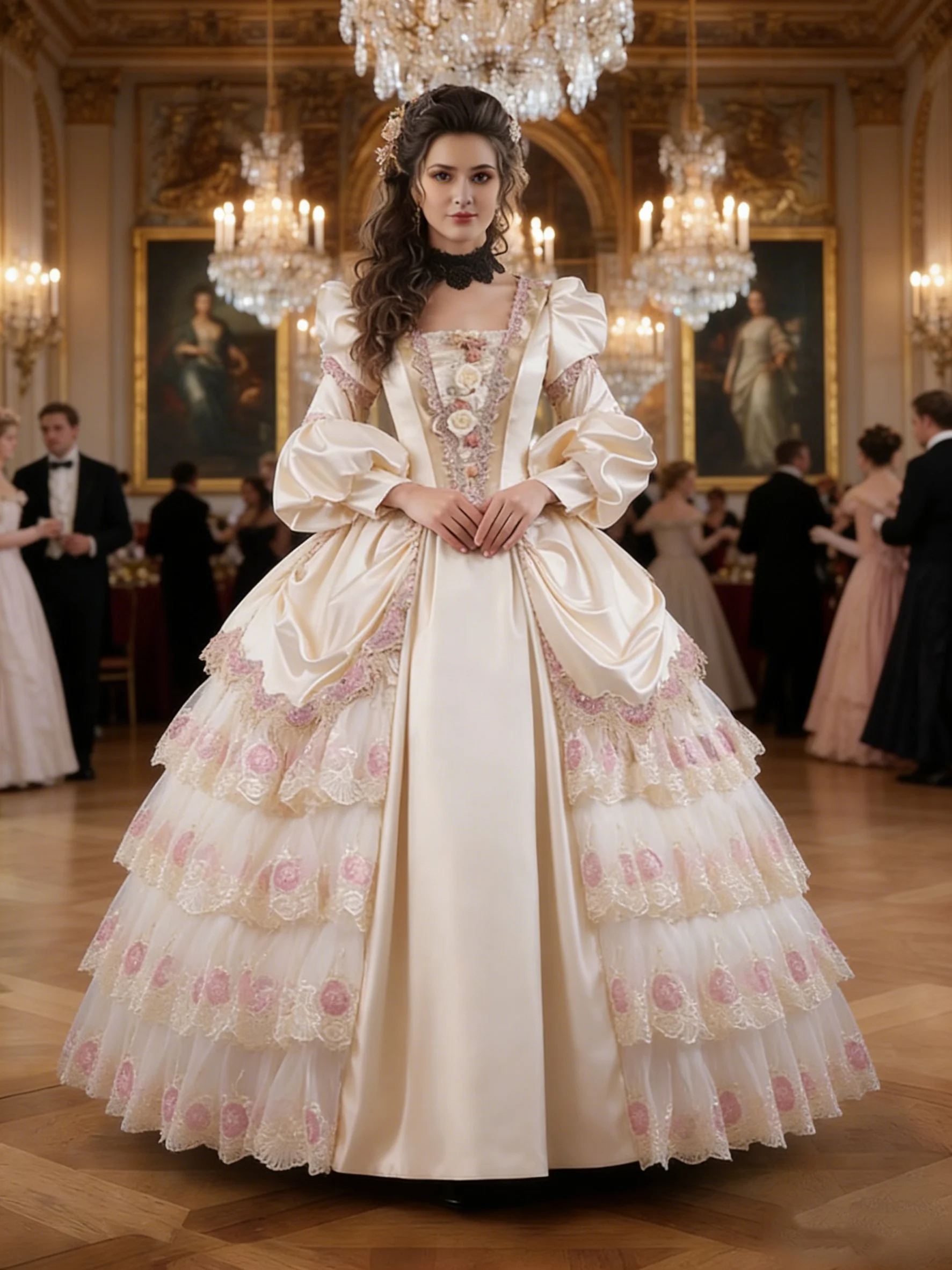 Abito Da Donna Stile Rococò Vittoriano Marie Antonietta – Costume Storico XVIII Secolo, Con Maniche A Poeta E Pizzo, Ideale Per Feste In Maschera, Matrimoni A Tema E Rievocazioni.