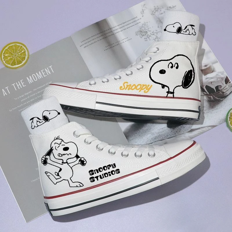 thumbnail image 1 of Zapatillas de lona modernas, versátiles, creativas y personalizadas con el personaje de anime Snoopy Charlie Brown, lindas zapatillas de dibujos animados kawaii, 1 of 5