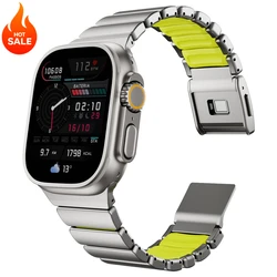 Titanium Silicone Magnetic Strap - Premium Metal Band - Series 321 42mm (Titanium green)