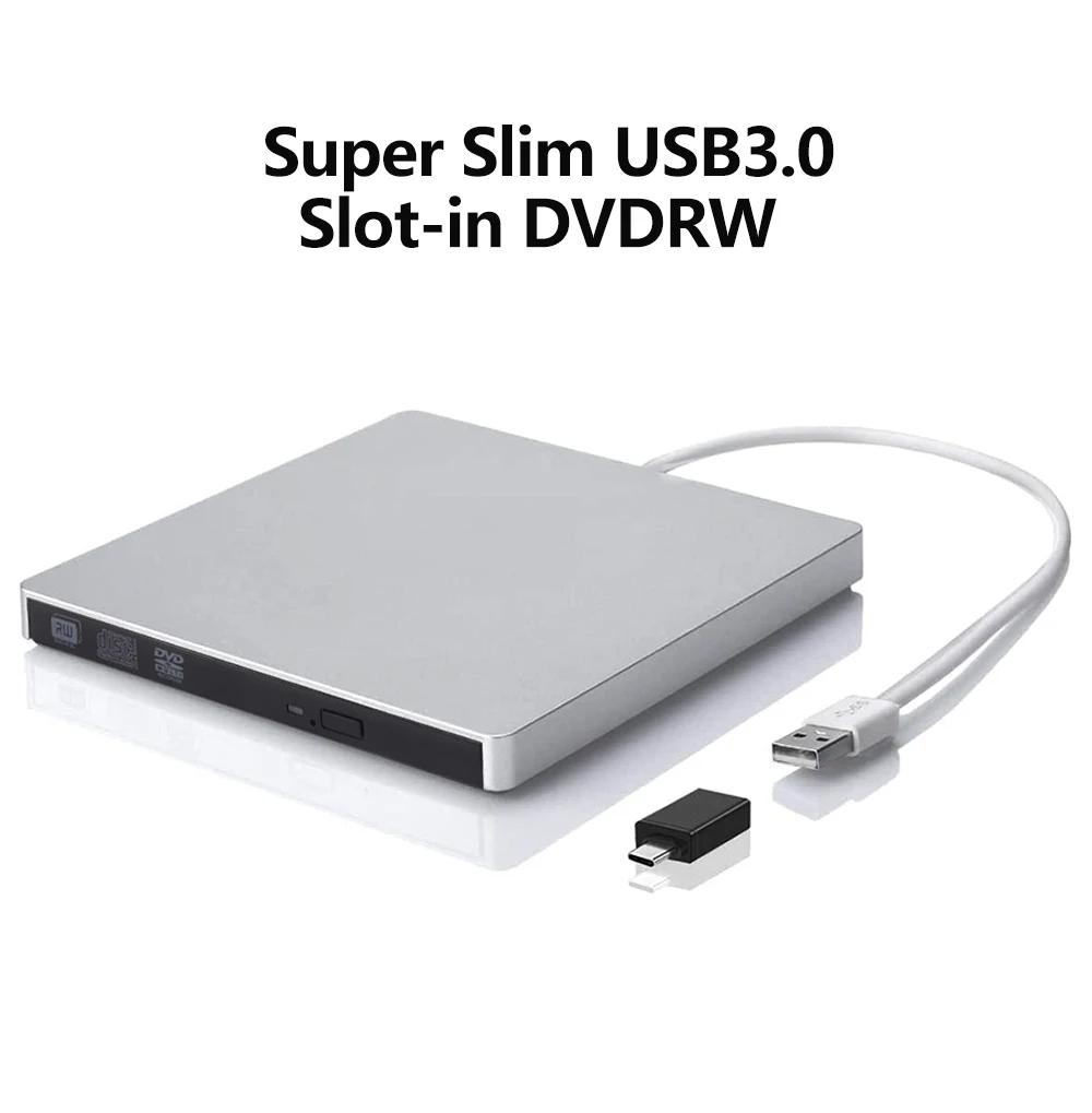 Externo Slim Optical Drive Burner Dvd rw cd Writer Bandeja Player Portátil Portátil para Apple Macbook Pro e Air Usb Tipo-c 3.0 - Imagem 2