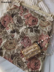 American Style Skirts Women Retro Streetwear Summer Party Ladies Floral Mini Trendy High Waist Slim Maillard Gentle Faldas Cozy