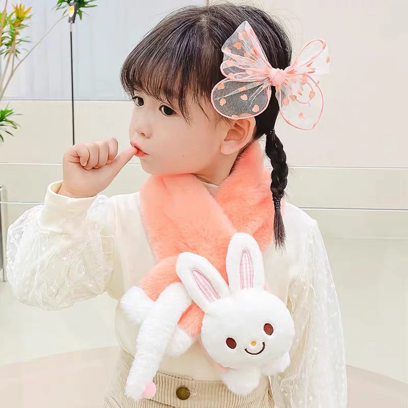 Cotton Children Winter Scarf for Boys Girls Cute Cartoon Rabbit